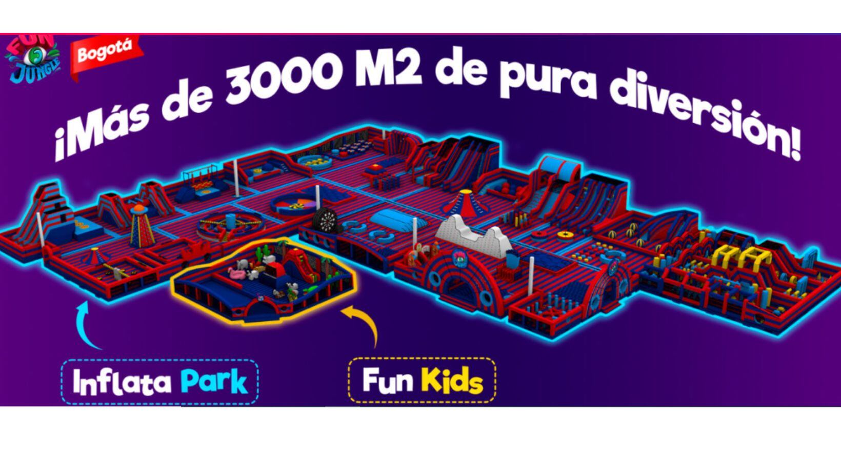 El mejor plan para combinar diversión y deporte. Conozca el gran parque inflable de Bogotá de más de 3.000 metros cuadrados