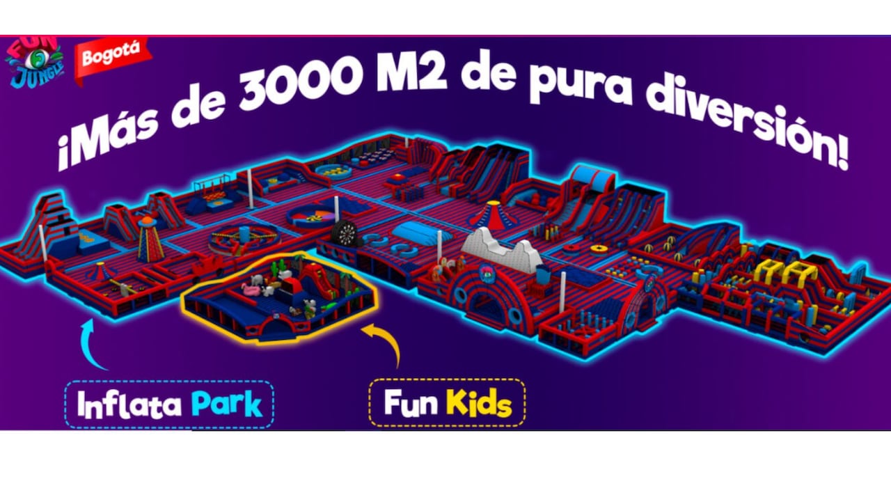 El mejor plan para combinar diversión y deporte. Conozca el gran parque inflable de Bogotá de más de 3.000 metros cuadrados
