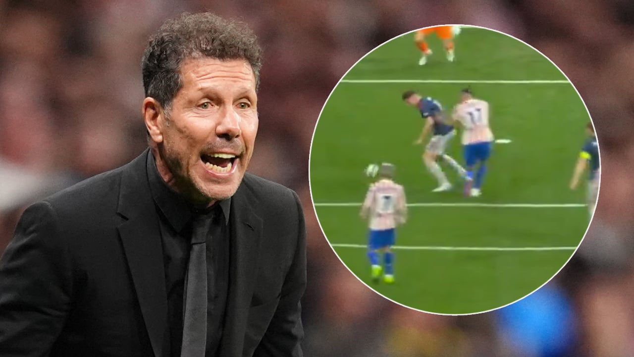 Cholo Simeone, técnico del Atlético de Madrid, reclamó la jugada del penal sobre Viktor Gyökeres.
