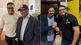 Hernán Muriel, representante electo del Pacto Histórico, junto a Gustavo Petro e Iván Cepeda.
