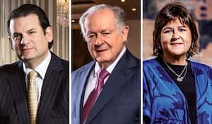 Luis C. Sarmiento Angulo renunció a la junta directiva del Grupo Aval y propuso a dos empresarios como sucesores.
De izquierda a derecha: Luis Carlos Sarmiento Gutiérrez, Luis Carlos Sarmiento Angulo y María Lorena Gutiérrez.