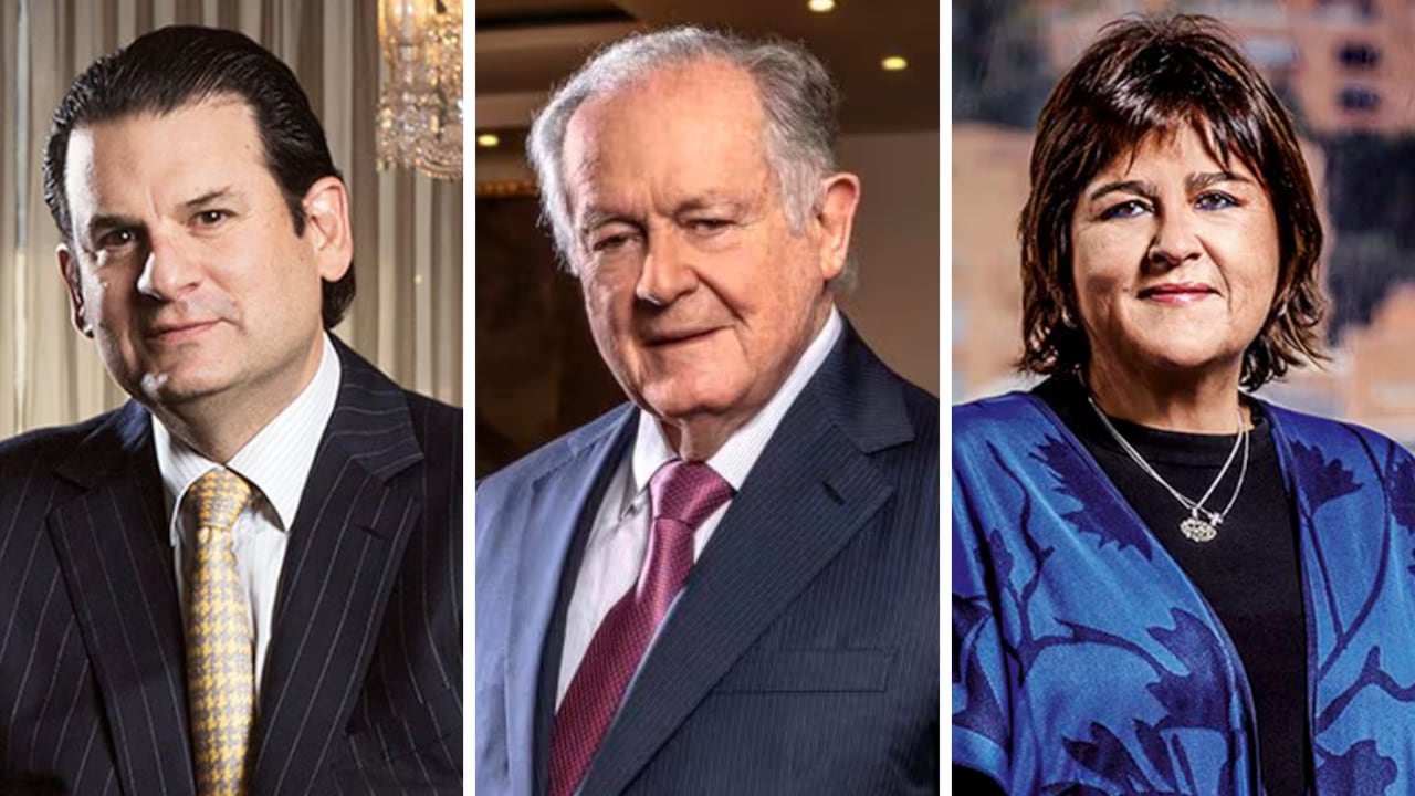 Luis C. Sarmiento Angulo renunció a la junta directiva del Grupo Aval y propuso a dos empresarios como sucesores. De izquierda a derecha: Luis Carlos Sarmiento Gutiérrez, Luis Carlos Sarmiento Angulo y María Lorena Gutiérrez.