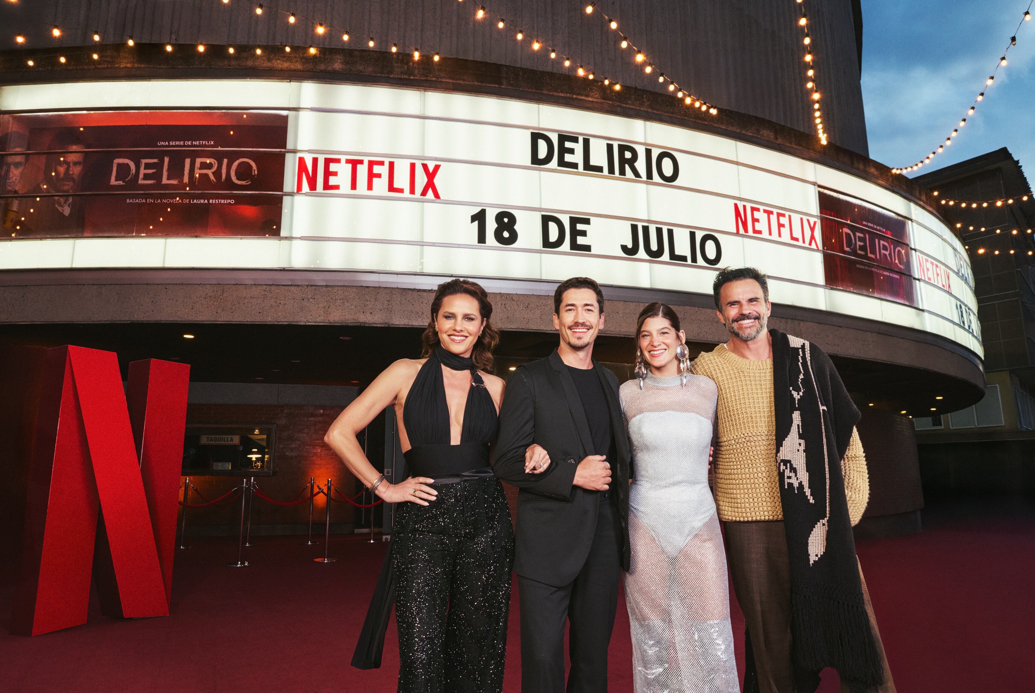 Estreno serie Delirio NETFLIX. Juan Pablo Raba, Juan Pablo Urrego, Paola Turbay, Estefanía Piñeres, Laura Restrepo