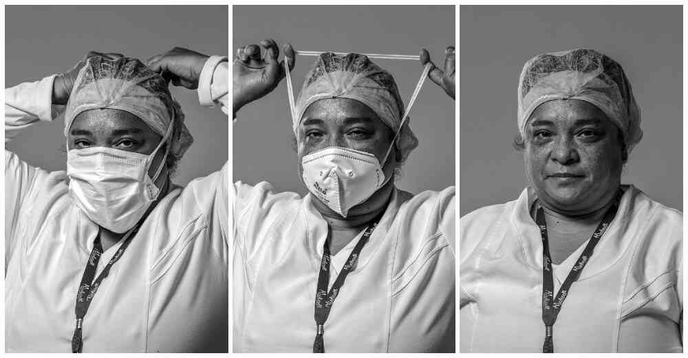 Uno de los momentos más difíciles para el talento humano en salud fue la pandemia. En la fotografía, Luz Mariela Gil, auxiliar de enfermería del Hospital San José de Bogotá. 