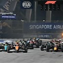 Lando Norris en la largada del Gran Premio de Singapur