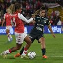 Deportivo Cali y Santa Fe empataron 2 a 20 en el global, pero por penaltis ganaron las "azucareras". Foto: Dimayor.