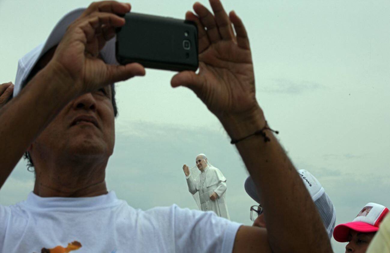 Selfie con el papa Francisco. Foto: León Darío Peláez