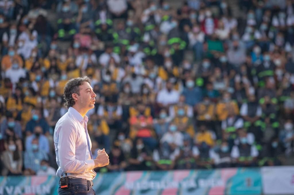 Daniel Quintero, alcalde de Medellín, durante la rendición de cuentas de su segundo año de gobierno.