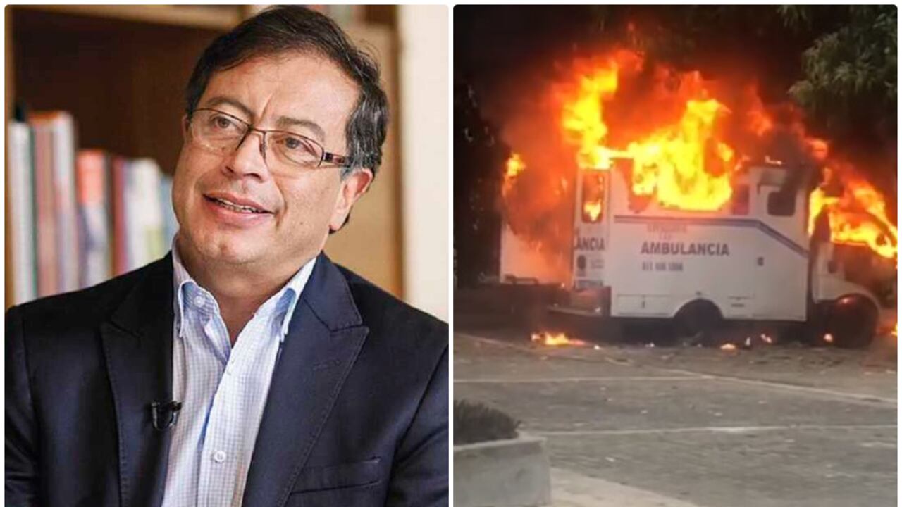 “¿Quemar una ambulancia?”: presidente Petro reacciona al cruel ataque contra misión médica en el paro minero