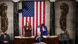 El presidente Joe Biden pronuncia su discurso sobre el estado de la unión ante el Congreso en el Capitolio el 1 de marzo de 2022 en Washington, DC.