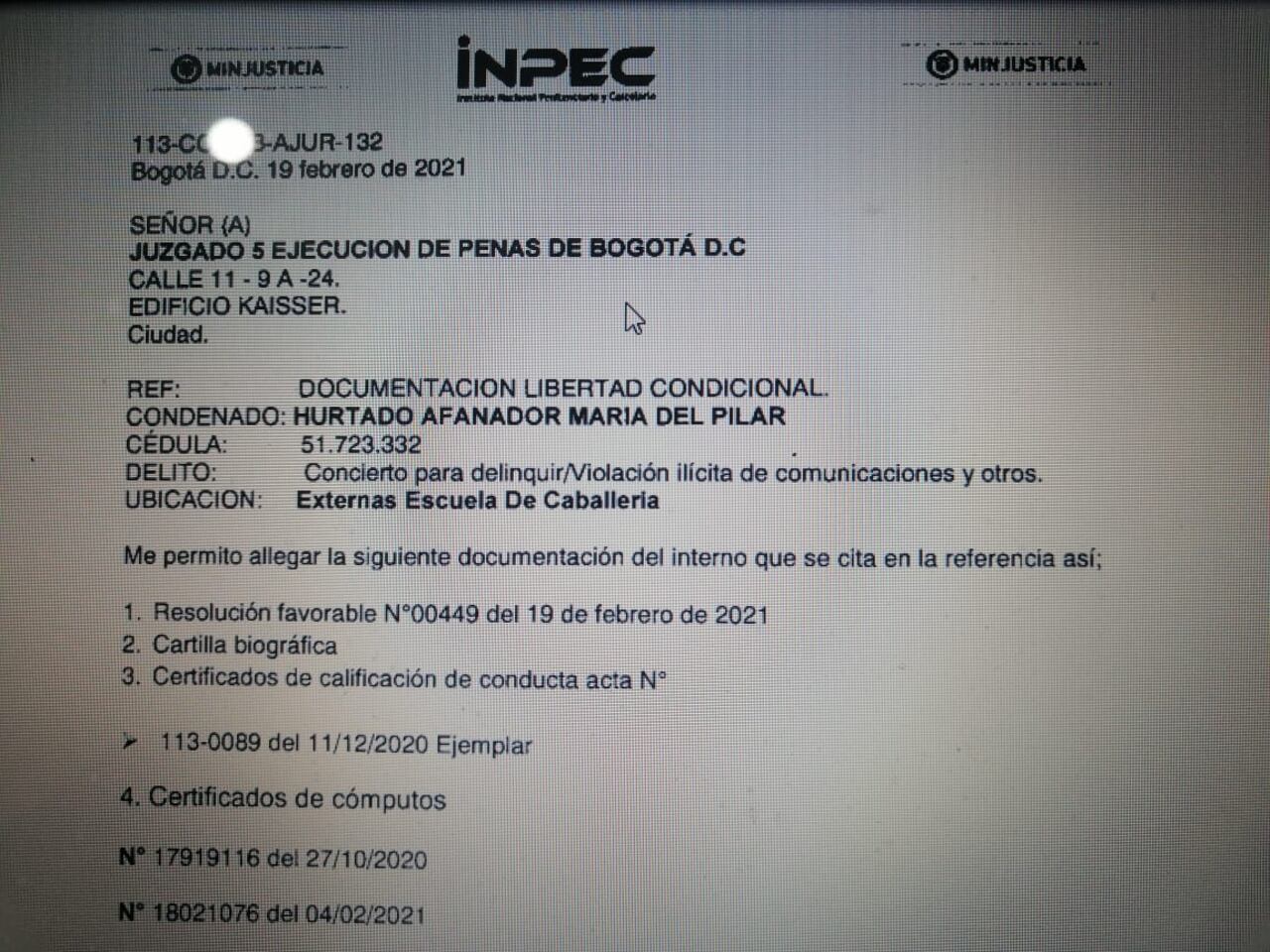 María del Pilar Hurtado, exdirectora del DAS y protagonista del escándalo de las chuzadas podría recibir casa por cárcel.