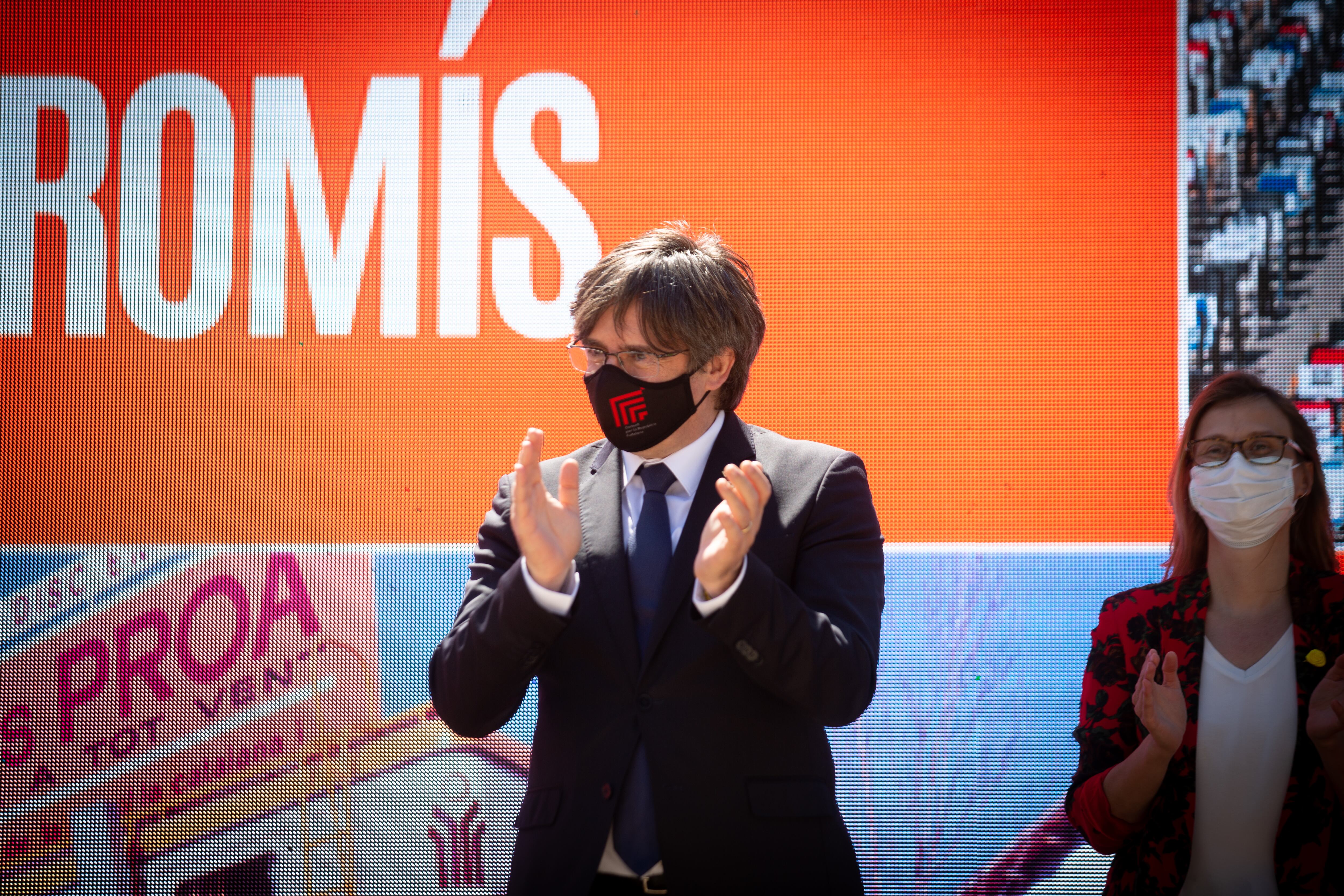 Carles Puigdemont during the act of celebration of the 60 years of Òmnium Cultural