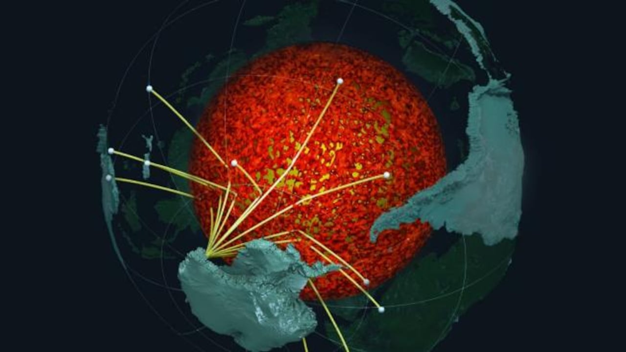 Representación de las imágenes subterráneas, las ondas sísmicas de los terremotos en el hemisferio sur muestrean la estructura ULVZ