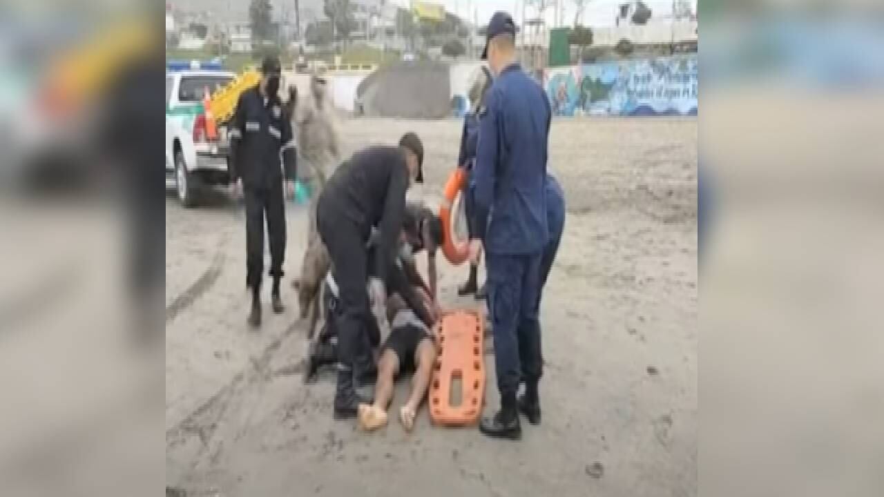 El simulacro en Chancay, terminó en accidente con una de las personas que participó. Foto YouTube Soy de Chancay.