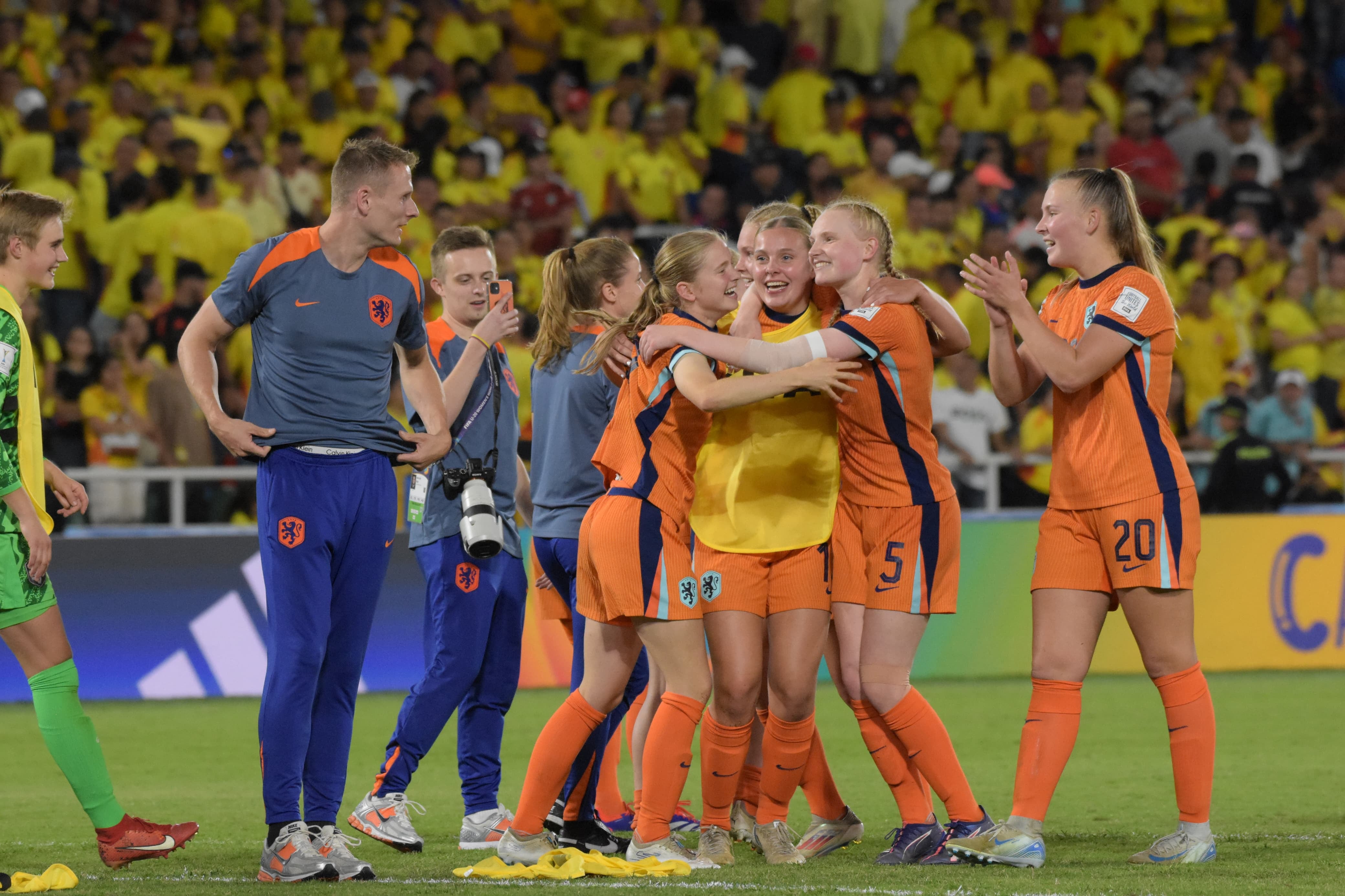 Imagen del partido entre Colombia y Países Bajos por el Mundial Femenino Sub-20.
