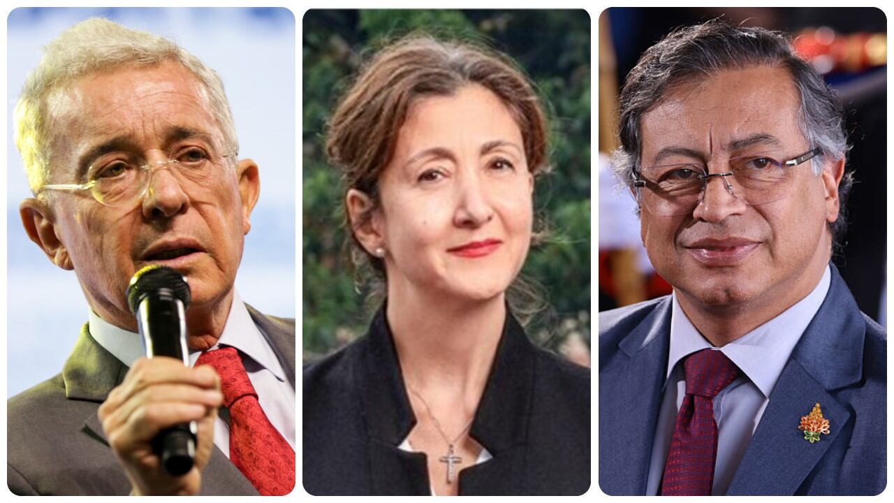 Álvaro Uribe Vélez, Ingrid Betancourt y Gustavo Petro.