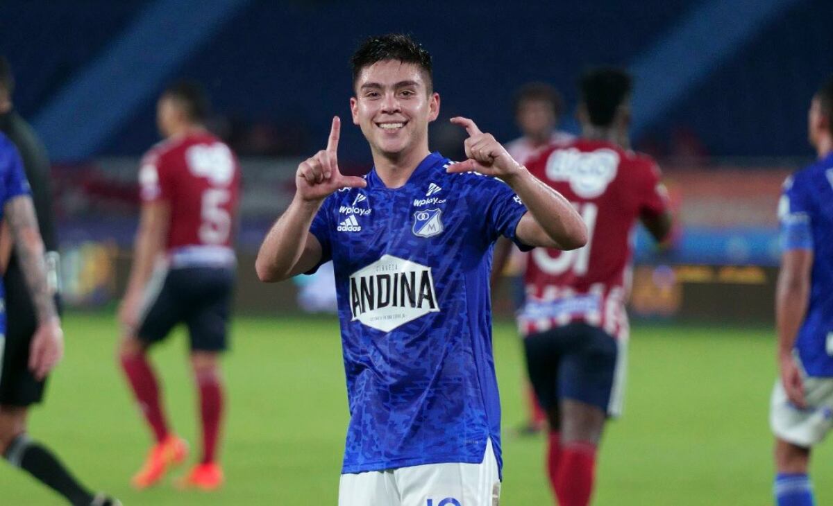 Daniel Ruiz, autor del gol de Millonarios ante Junior.