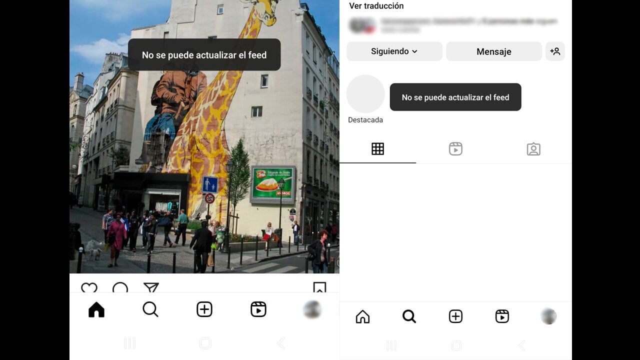 Los usuarios de Instagram no pueden visualizar los contenidos en la aplicación móvil.