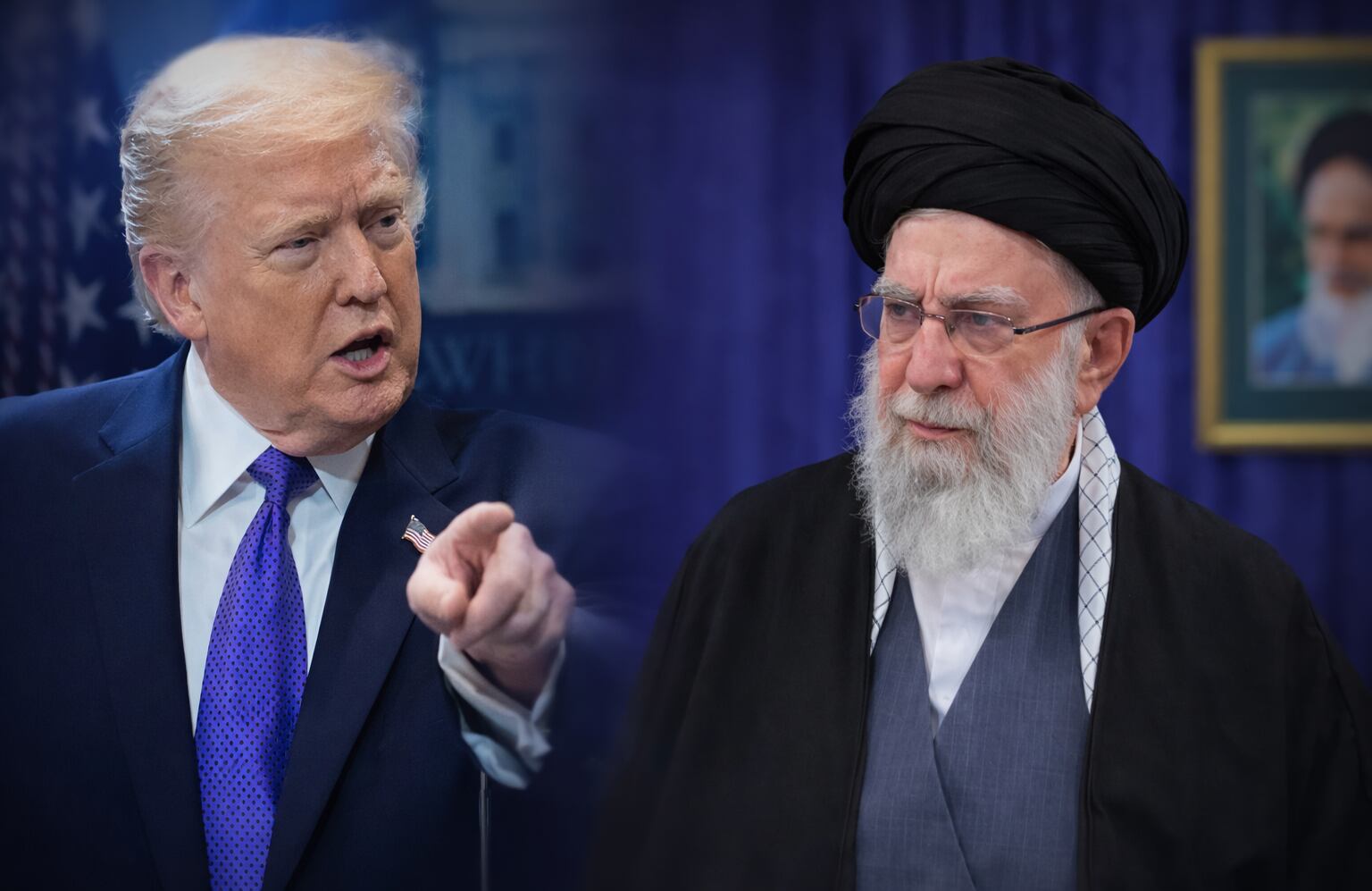 Donald Trump, presidente de Estados Unidos y Alí Jamenei, líder supremo de Irán.