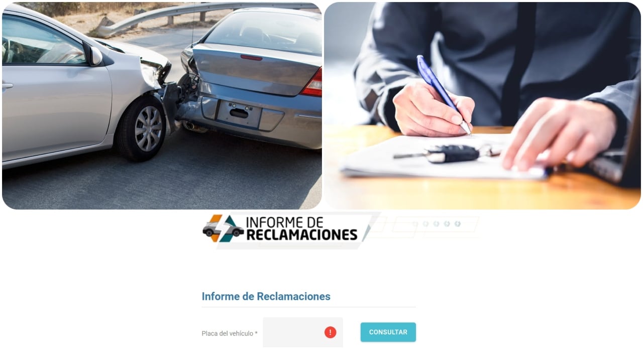 Foto 1: Vehículos chocados. Foto 2: Hombre firmando el contrato con la llave de un vehículo. Foto 3: Captura de pantalla.