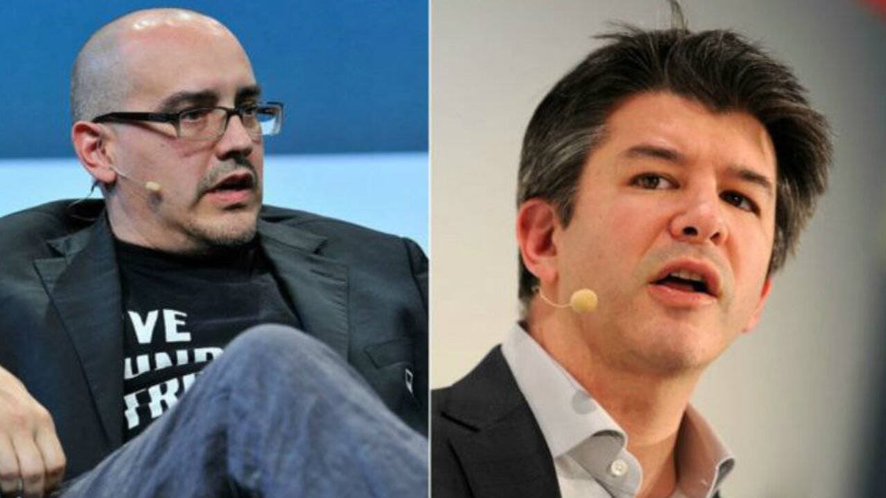 Foto: Dave McClure, creador de la firma 500 Startups, y Travis Kalanick, creador de Uber