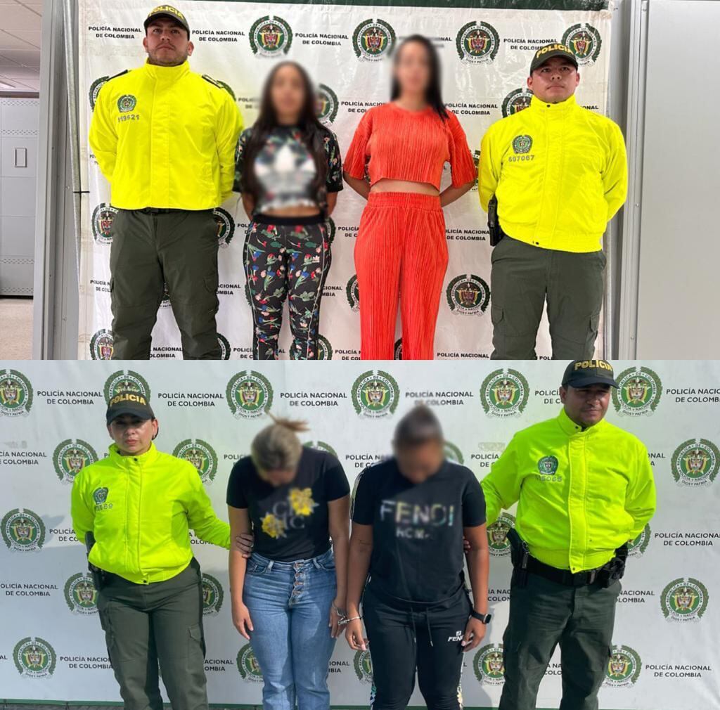 Según la Policía, estas cuatro mujeres son las novias de extraditables ya capturados que les habían dejado millonarios bienes para que se los administraran.