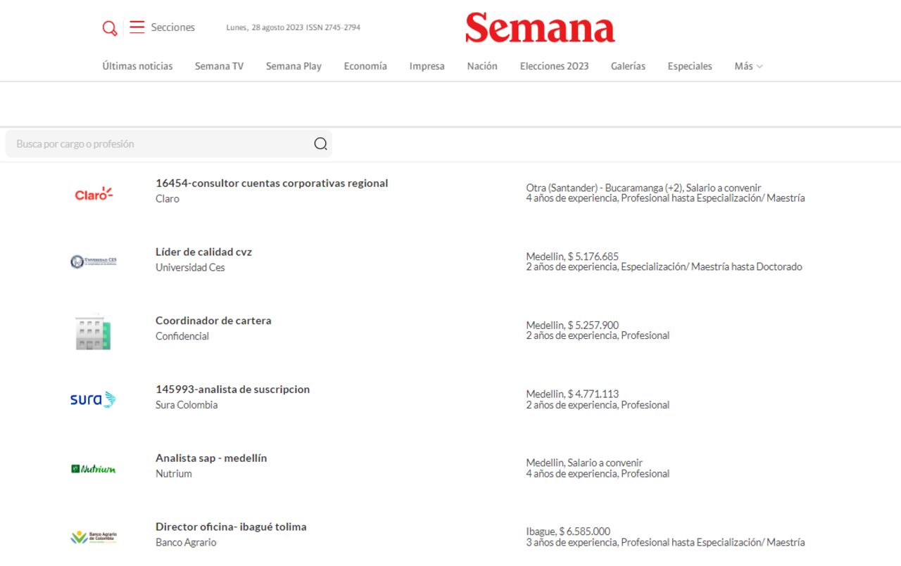 Ofertas de empleo que pagan hasta 7 millones de pesos.