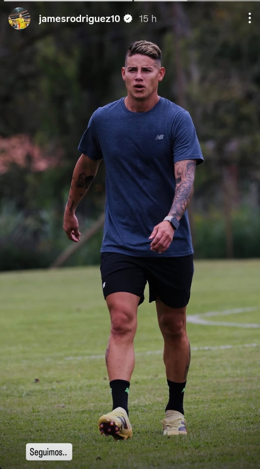 James Rodríguez se pronunció en Instagram y mostró su estado físico a la espera de un nuevo equipo.