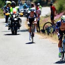 Einer Rubio peleando por reconectar con el grupo de Roglic.