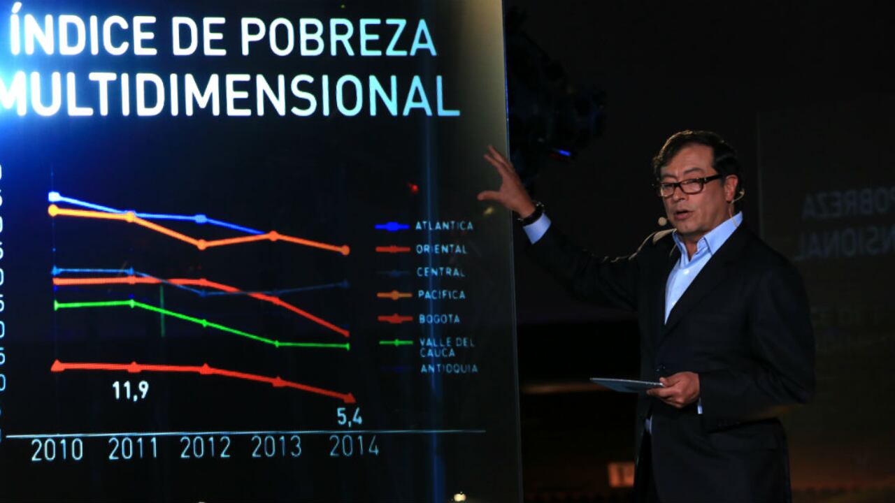 Gustavo Petro durante el acto en la noche del jueves.