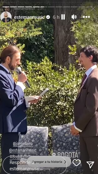 El cantante rememoró cómo se conoció con su actual esposo. Foto: Instagram @estemanmusic.