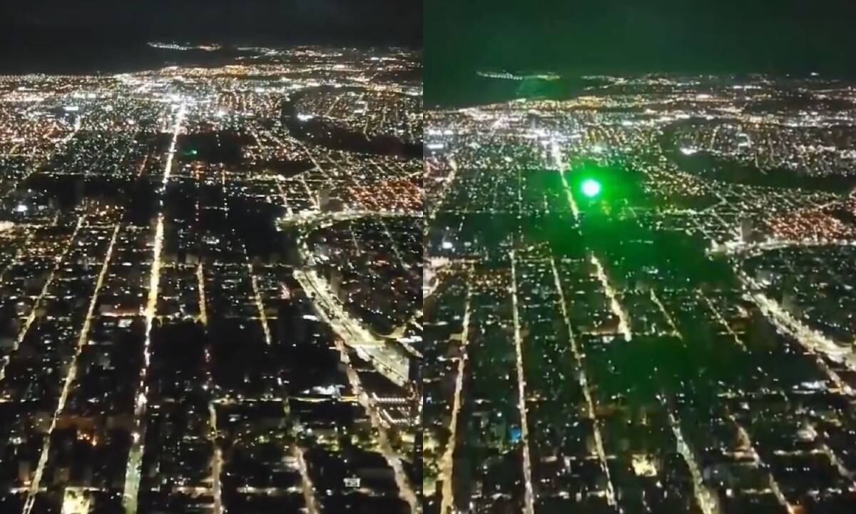 El laser pudo observarse desde la cabina