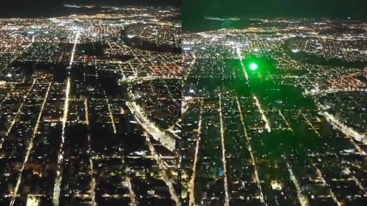 El laser pudo observarse desde la cabina