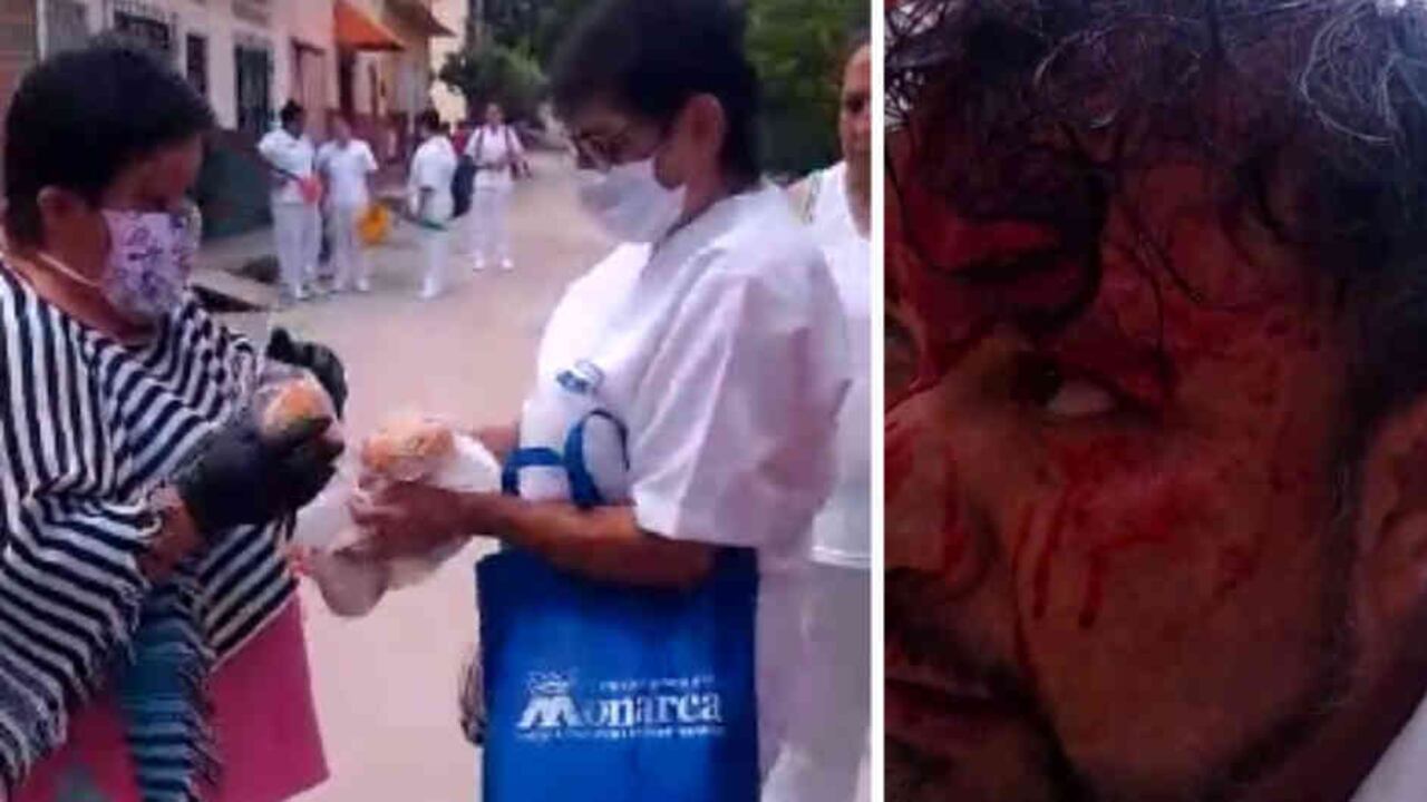 Roberth Socha reclamó junto a una madre el estado de los alimentos.