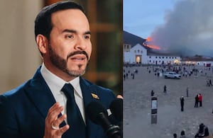 Presidente Abelardo De La Espriella y el incendio en Villa de Leyva.
