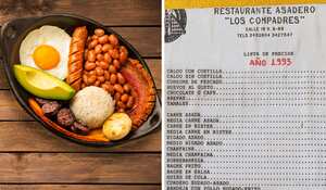 Esto costaba una bandeja paisa y un corrientazo en 1993 en Colombia.