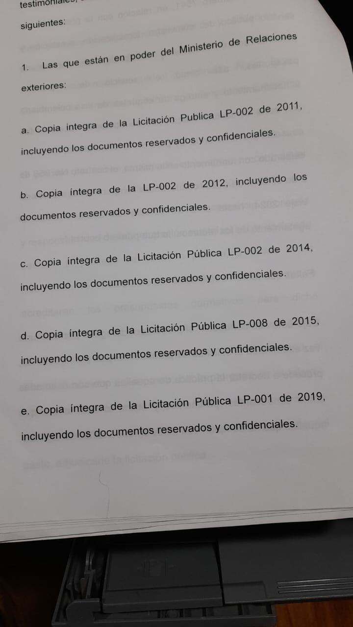 Los documentos que aún no entrega la Cancillería a la Procuraduría por la polémica licitación de los pasaportes.