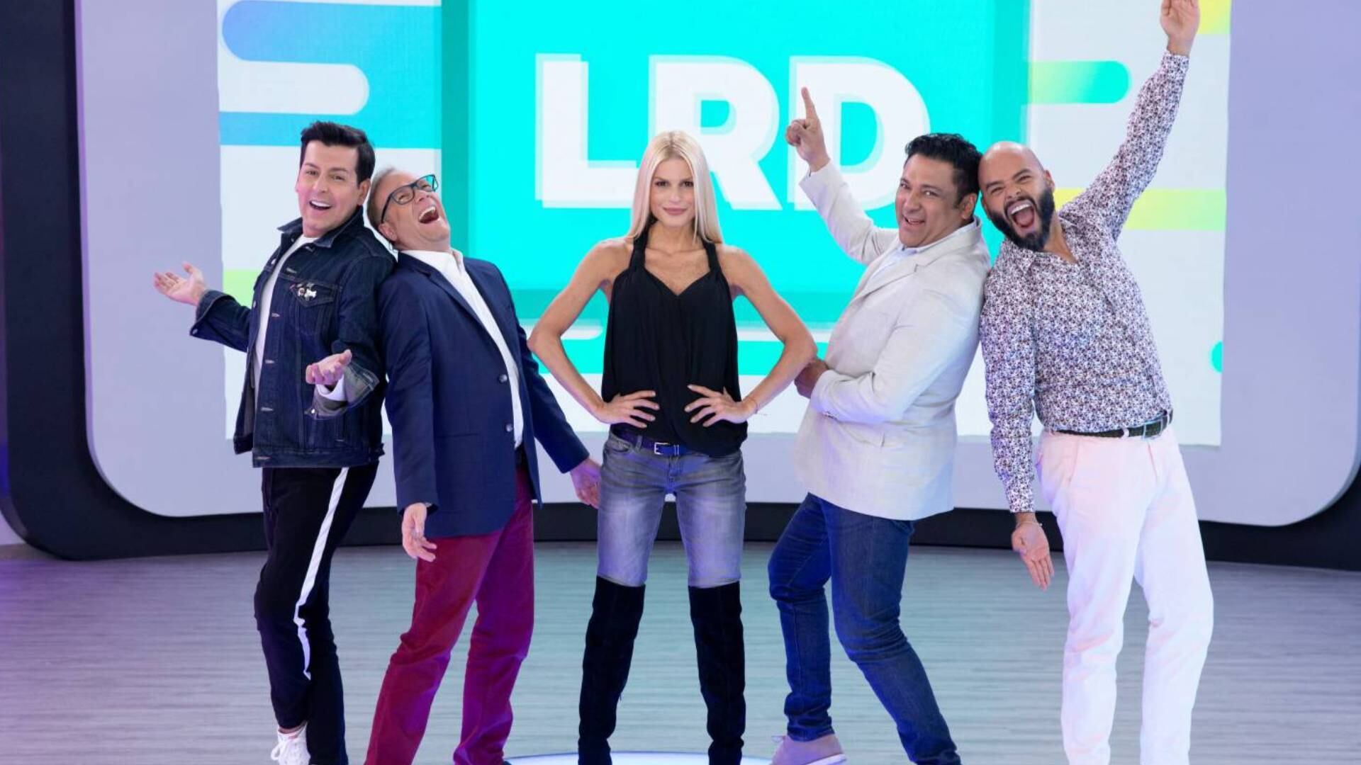 Grupo de presentadores de "La Red": Juan Carlos Giraldo, Carlos Giraldo, Mary Méndez, Frank Solano y Carlos Vargas.