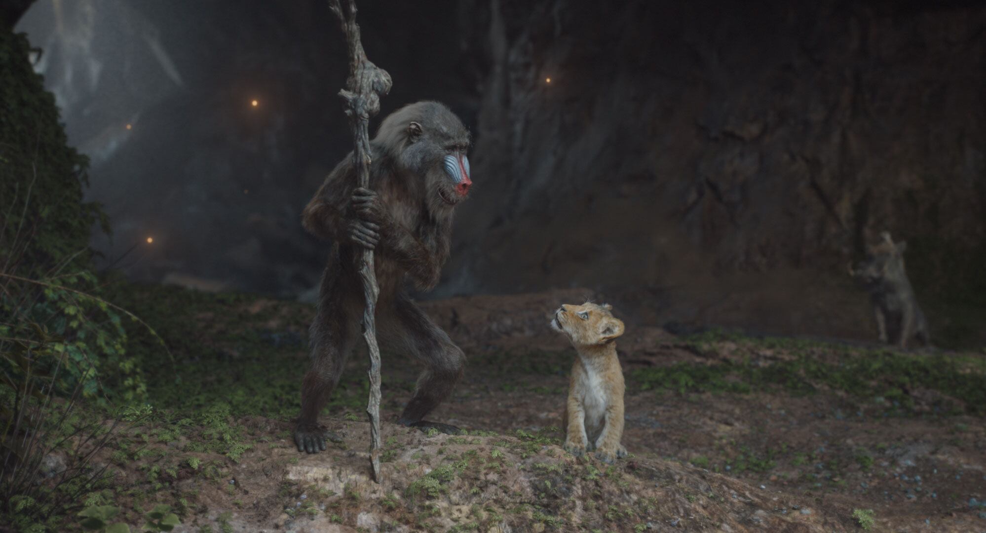 (L-R) Rafiki (voiced by John Kani) and Kiara (voiced by Blue Ivy-Carter) in Disney’s MUFASA: THE LION KING. Photo courtesy of Disney. © 2024 Disney Enterprises Inc. All Rights Reserved.