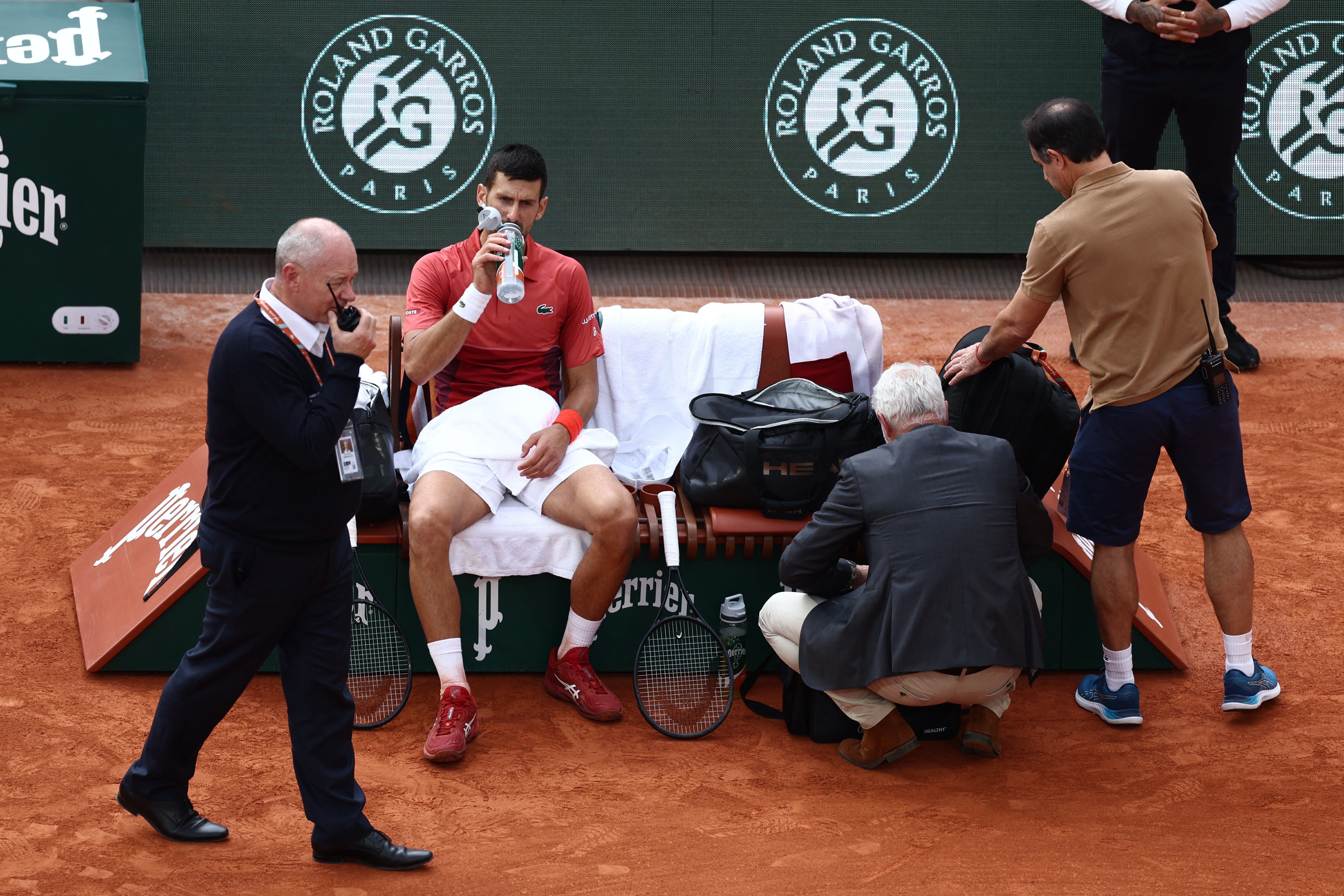 Tennis - French Open - Roland Garros, Paris, France - June 3, 2024 Serbia's Novak Djokovic during his fourth round match against Argentina's Francisco Cerundolo REUTERS/Stephanie Lecocq