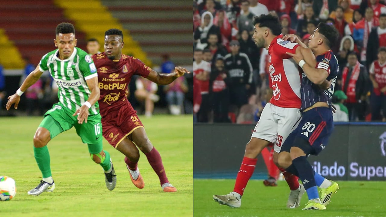 Nacional vs. Tolima y Santa Fe vs. Junior, semifinales de Liga BetPlay en el Torneo Apertura