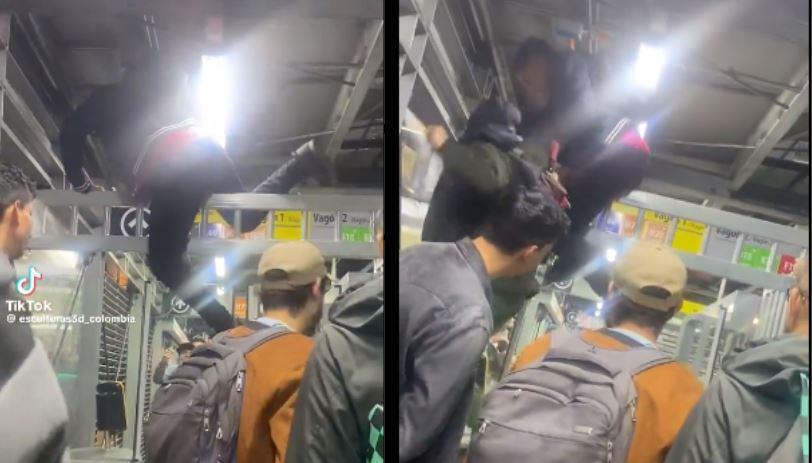 Jóvenes se colaron en estación de TransMilenio