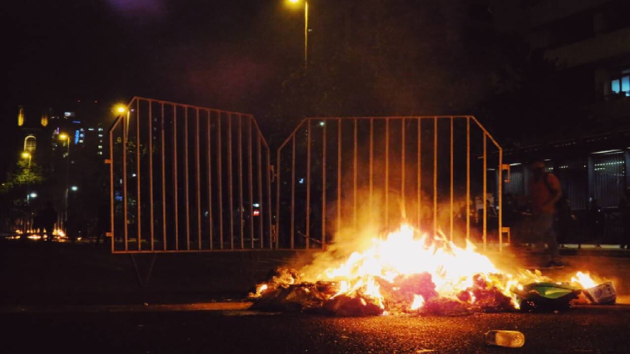 Imagen de referencia de disturbios en Chile.