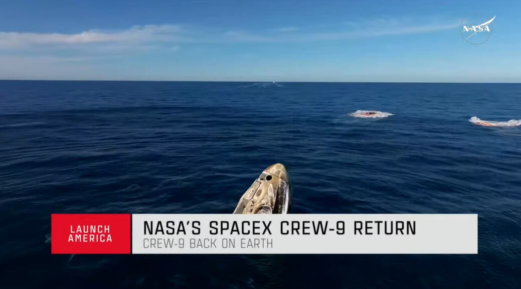 La cápsula Crew Dragon Freedom amerizó con éxito en la costa de Florida.