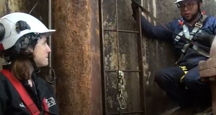 Gerente del Acueducto de Bogotá, Cristina Arango, visitando las obras.