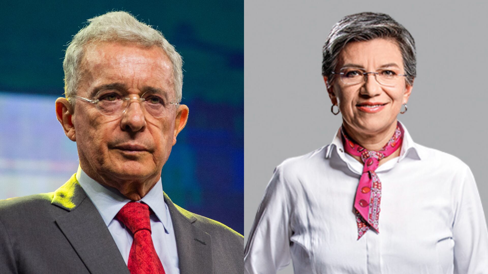 Álvaro Uribe y Claudia López.