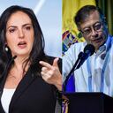 María Fernanda Cabal, senadora de la República, el presidente Gustavo Petro y su homólogo venezolano, Nicolás Maduro.
