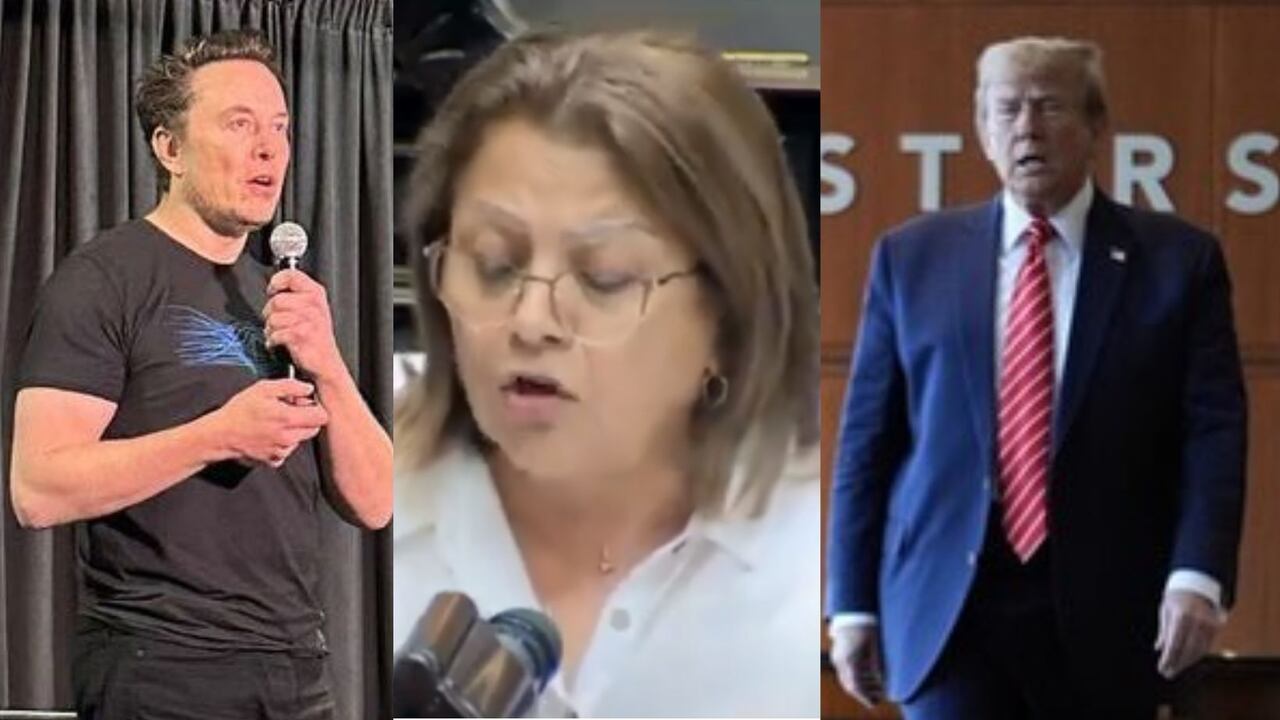 Elon Musk, Hilda Aguirre y Donald Trump.