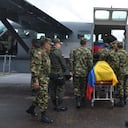 Con honores militares fueron despedidos el mayor Pedro Ignacio Granados Salcedo, el capitán Edson David Quintero Sánchez, el sargento segundo Ramiro Santos Carvajal y el cabo primero Eduardo Ruiz, fallecidos en el accidente aéreo en Cauca.