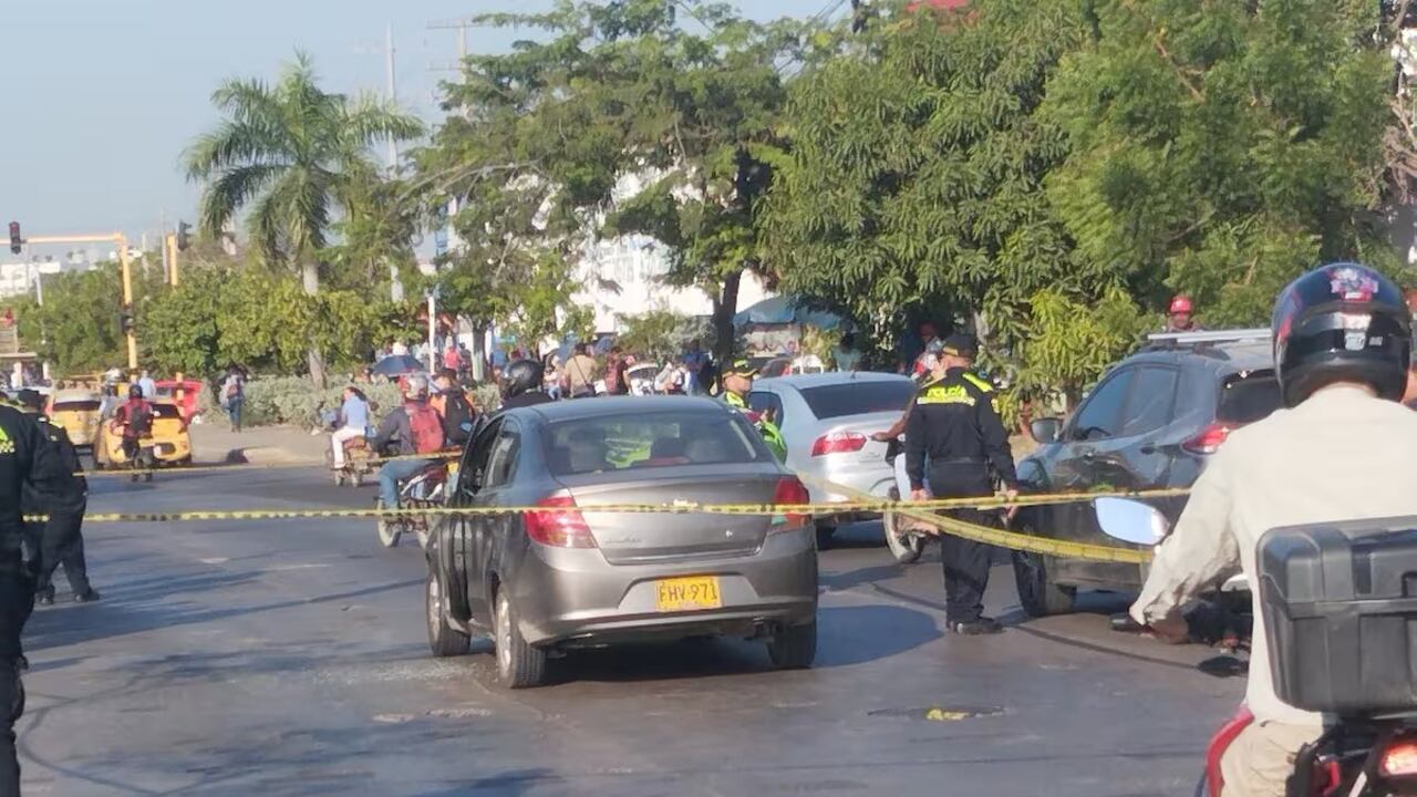 Sitio donde asesinaron a un policía en Cartagena.